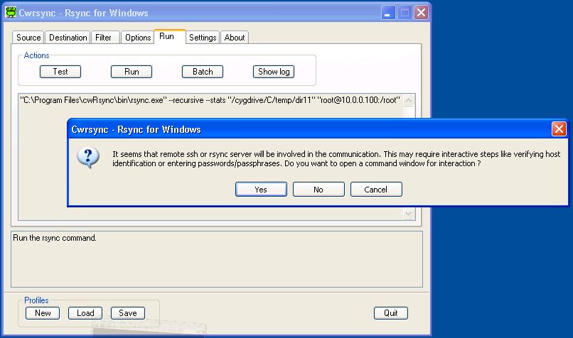 Windows rsync server settings